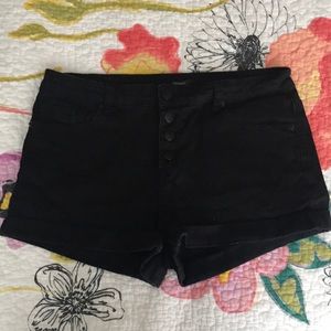 Forever 21 high waisted black jean shorts